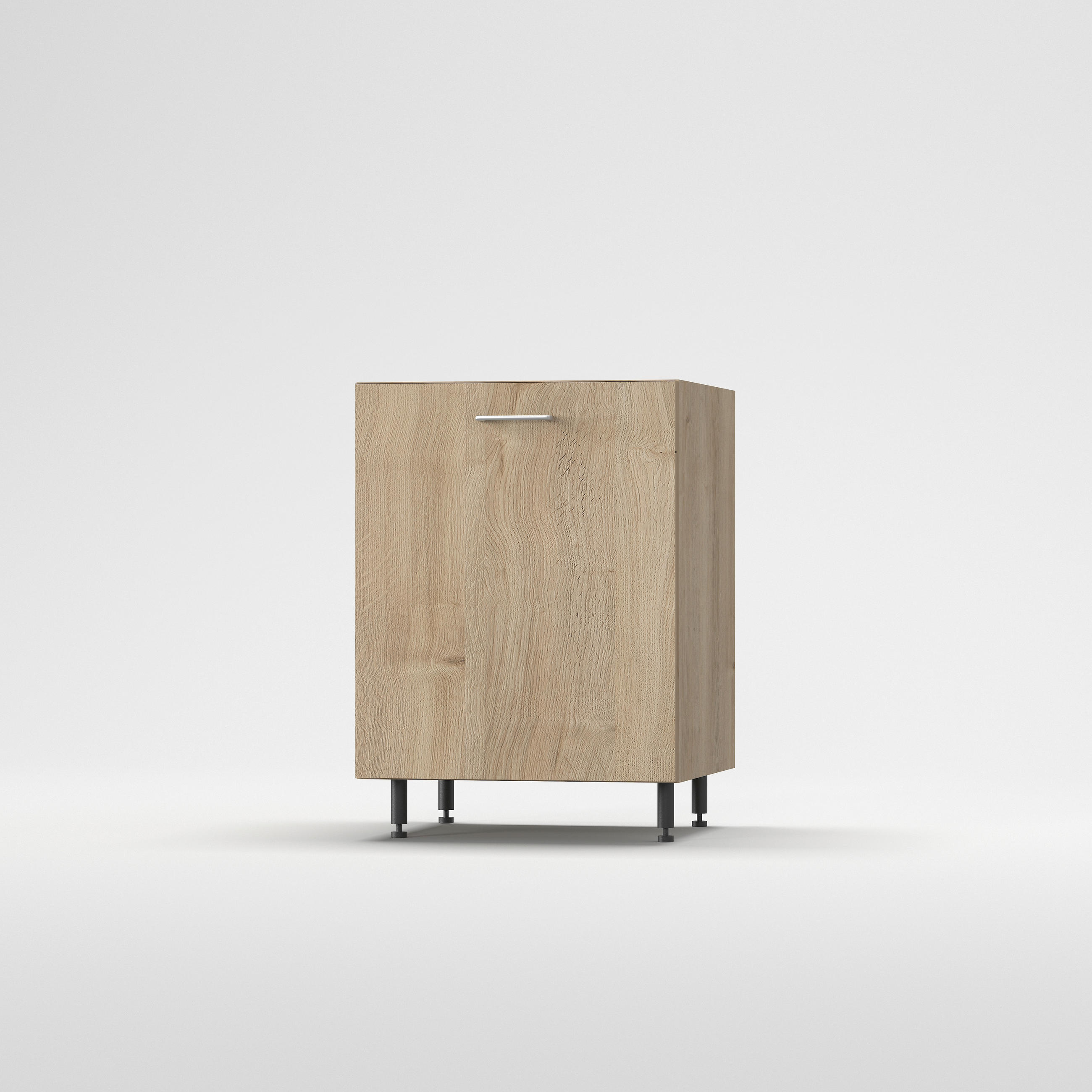 MOSOGATÓ-ALSÓSZEKRÉNY - tölgyfa színű, Basics, fa/fém (60/87/56cm) - Carryhome