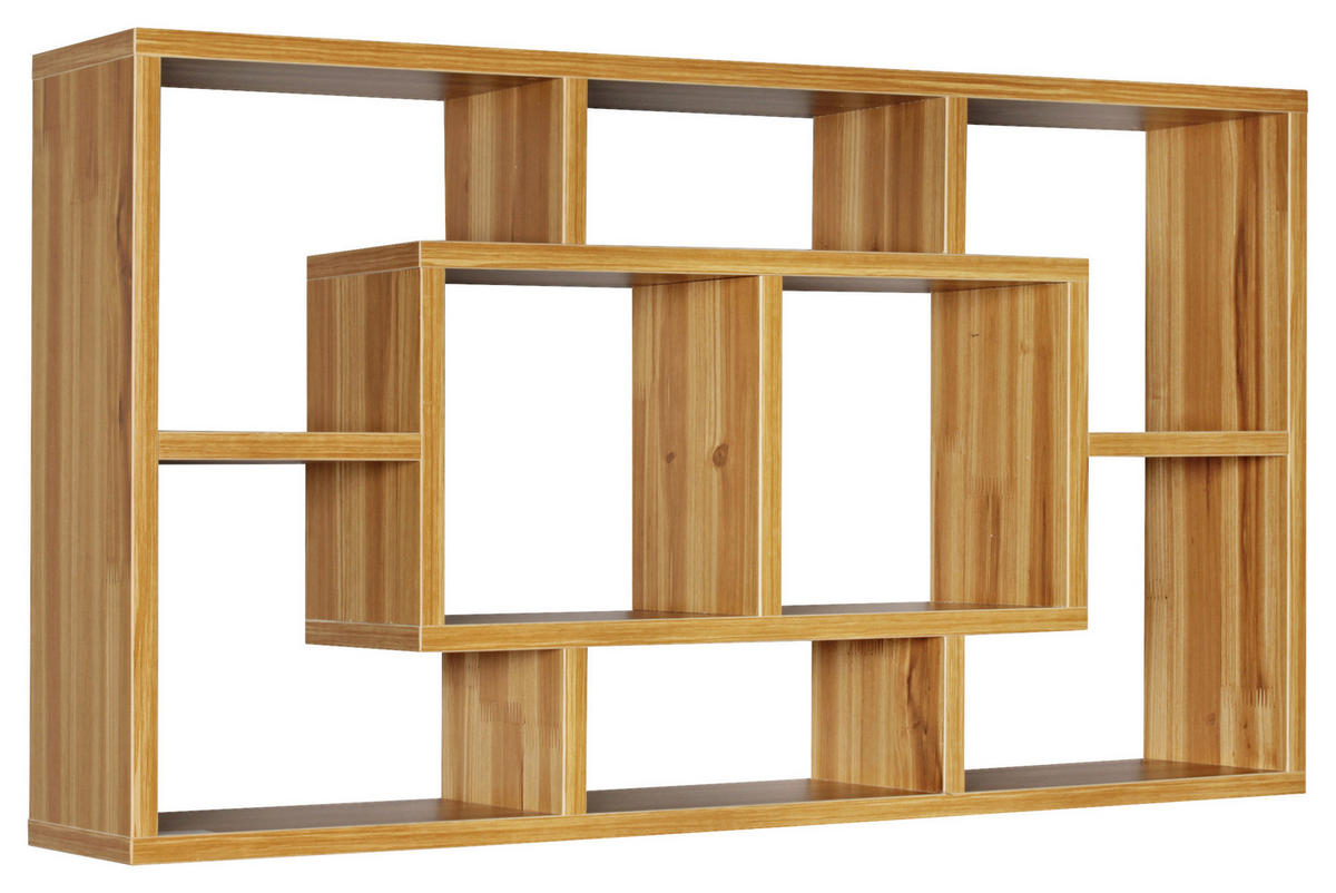 STENSKI REGAL 85/47,5/16 cm barve bukve  - barve bukve, Konvencionalno, leseni material (85/47,5/16cm) - MID.YOU