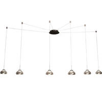 LED-PENDELLEUCHTE Arabella 65/350 cm   - Schwarz/Grau, Design, Glas/Metall (65/350cm) - Fabas Luce