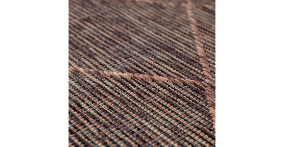 In- und Outdoorteppich 80/250 cm Zagora Braun, Schwarz - Schwarz/Braun, Basics, Textil (80/250cm) - Novel