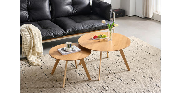 COUCHTISCHSET in Holz, Holzwerkstoff 80/60/80/60/45/40 cm  - Eichefarben, Design, Holz/Holzwerkstoff (80/60/80/60/45/40cm) - Carryhome