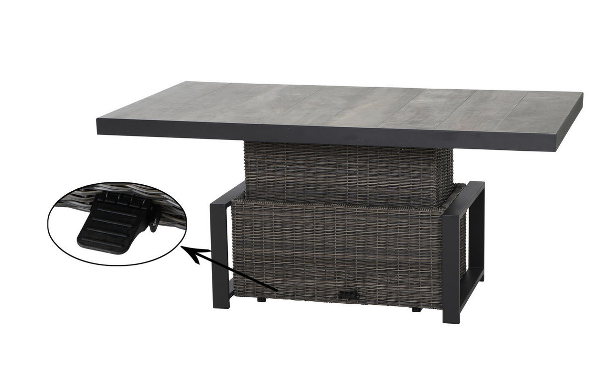 LOUNGEGARNITUR 4-teilig   72/206/103 cm Aluminium  - Grau, Basics, Keramik/Kunststoff (72/206/103cm) - Siena Garden