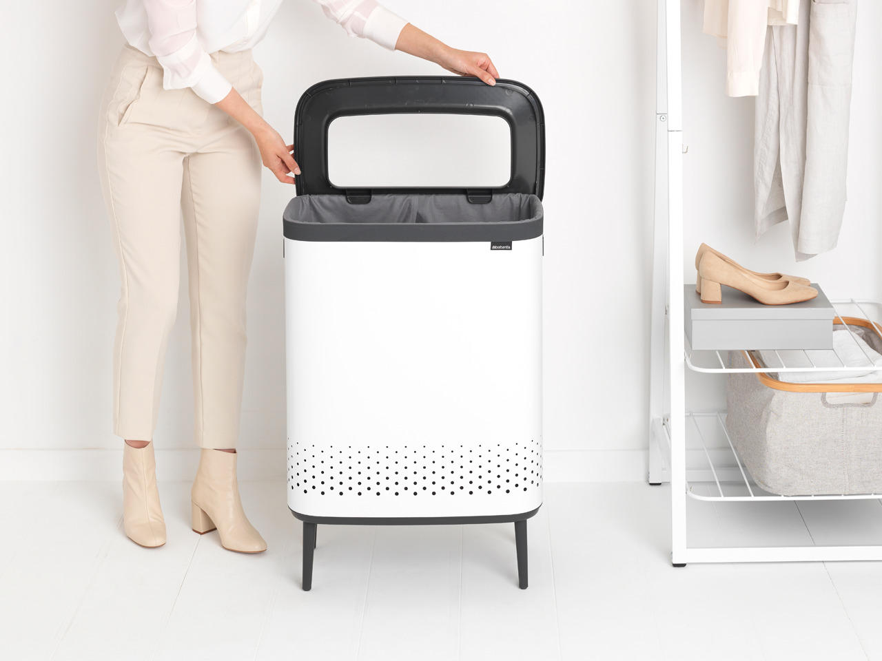 KANTA ZA VEŠ     54/79/32 cm     - bela, Osnovno, metal/plastika (54/79/32cm) - Brabantia