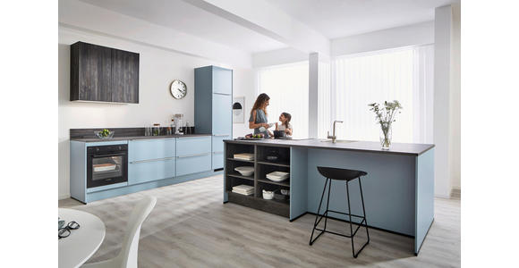 EINBAUKÜCHE   - Pastellblau, Design, Holzwerkstoff - Xora