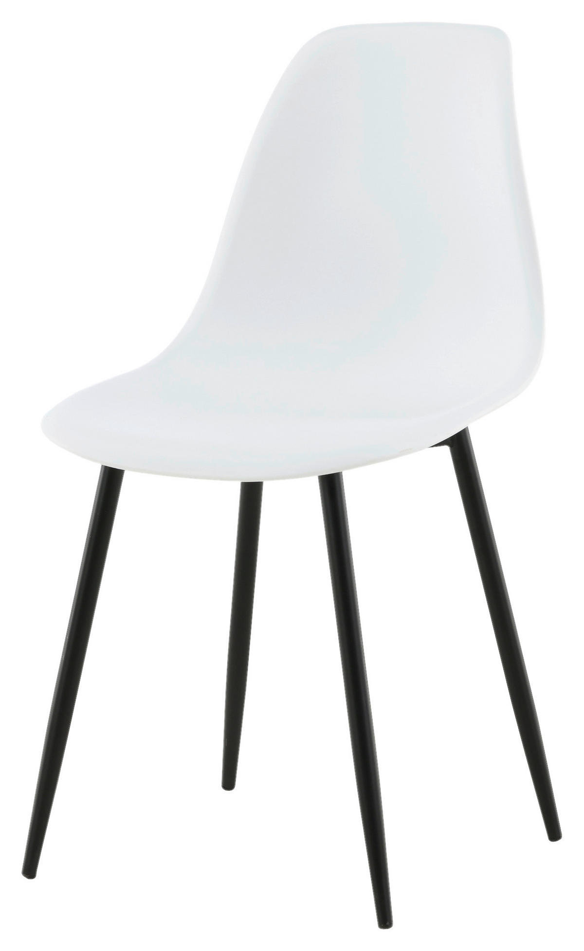 STOLSET 2 styck stål matt  - vit/svart, Design, metall/plast (45,5/81/58cm) - Livetastic