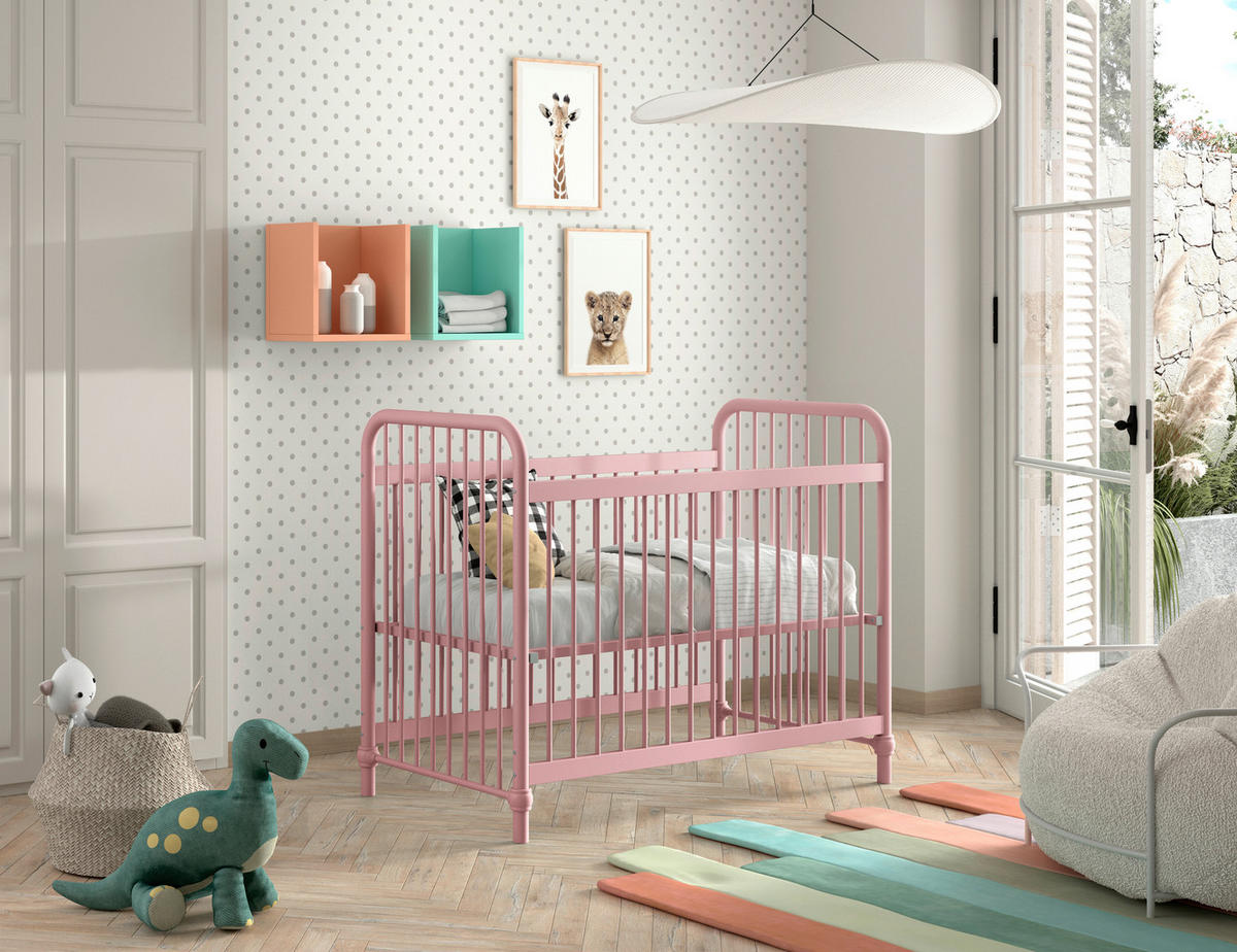 GITTERBETT   60/120 cm  - Pink, ROMANTIK / LANDHAUS, Metall (60/120cm) - MID.YOU