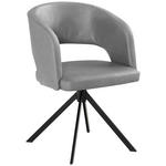 ARMLEHNSTUHL  Stoffauswahl, Sitzfläche 360° drehbar, inklusive Armlehnen, automatische Rückholfunktion Lederlook (vegan)  - Hellgrau/Schwarz, KONVENTIONELL, Textil/Metall (56/84/59cm) - Moderano