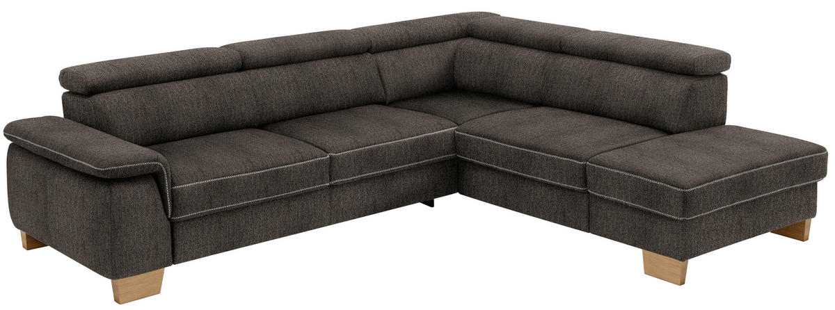 ECKSOFA Mikrofaser Fango  - Fango/Eichefarben, Natur, Holz/Textil (273/226cm) - Beldomo System