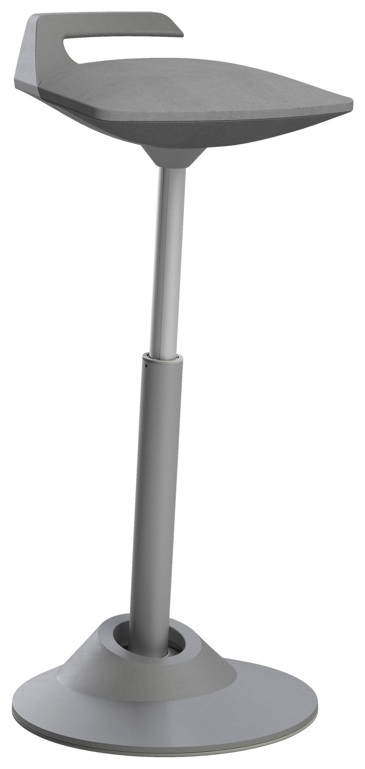 BÜROHOCKER 38/60-93/38 cm  - Grau, Basics, Textil/Metall (38/60-93/38cm) - Aeris