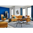 ECKSOFA in Echtleder Gelb  239/285 cm  - Gelb/Schwarz, Design, Leder/Metall (239/285cm) - Cantus