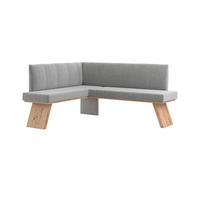 ECKBANK 150/185 cm Webstoff Grau   - Eichefarben/Grau, KONVENTIONELL, Textil (150/185cm)