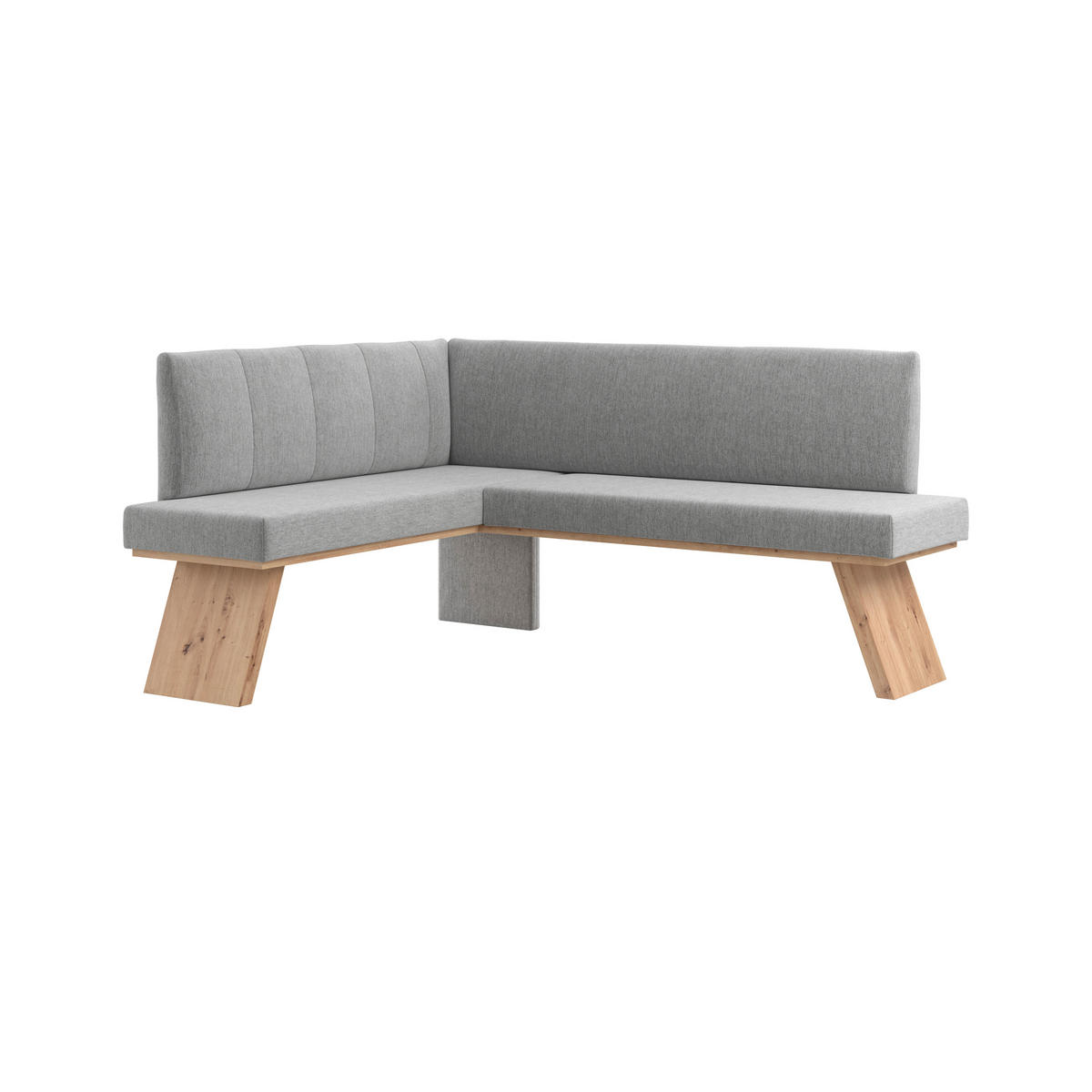 ECKBANK 150/185 cm Webstoff Grau   - Eichefarben/Grau, KONVENTIONELL, Textil (150/185cm)