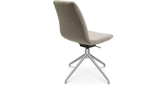 STUHL in Aluminium Flachgewebe Metall, Textil - Ecru, Design, Textil/Metall (46/81,5-84,5/55cm) - Johann Jakob