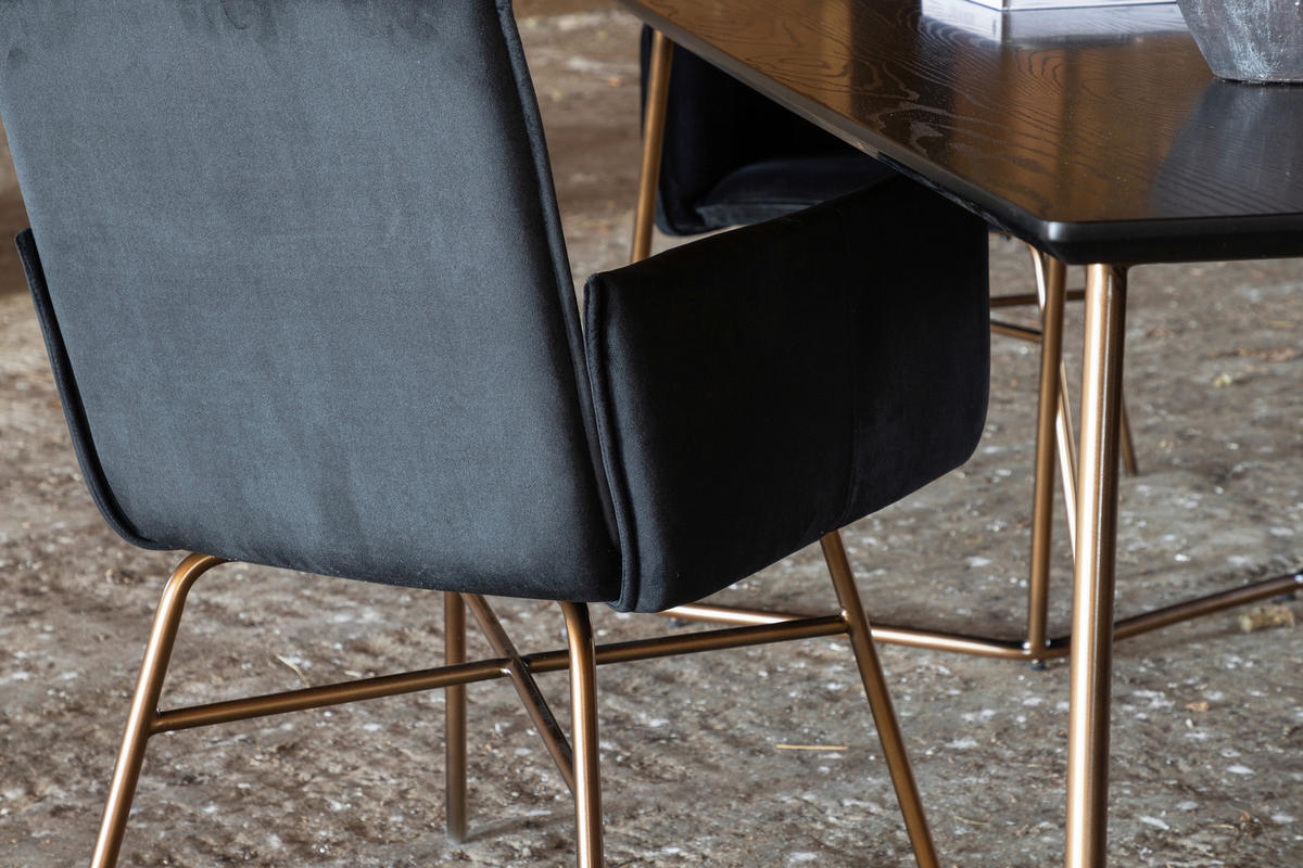 MATBORD i metall, trämaterial 180/90/75 cm   - mässingsfärgad/svart, Design, metall/trämaterial (180/90/75cm) - Livetastic