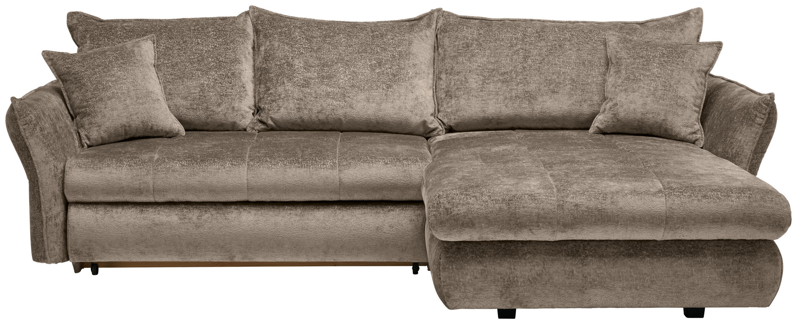 ECKSOFA Beige Chenille  - Beige/Schwarz, KONVENTIONELL, Kunststoff/Textil (275/180cm) - Stylife