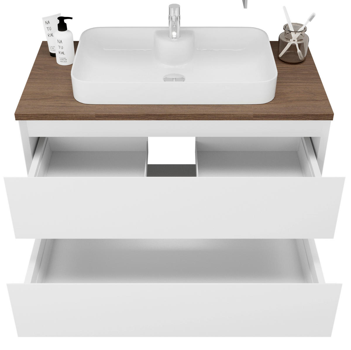 ELEMENT S UMIVAONIKOM  bijela  - bijela, Moderno, drvni materijal/keramika (90/60/48cm)