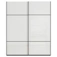 SCHWEBETÜRENSCHRANK 162/223/68 cm 2-türig Schwarz, Weiß  - Schwarz/Weiß, KONVENTIONELL, Glas/Holzwerkstoff (162/223/68cm) - Novel