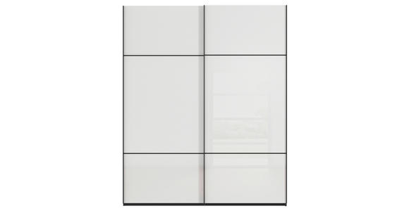 SCHWEBETÜRENSCHRANK 162/223/68 cm 2-türig Schwarz, Weiß - Schwarz/Weiß, KONVENTIONELL, Glas/Holzwerkstoff (162/223/68cm) - Novel