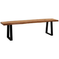 SITZBANK 140/45,5/40 cm Akaziefarben Akazie massiv Metall  - Schwarz/Akaziefarben, MODERN, Holz/Metall (140/45,5/40cm) - MID.YOU
