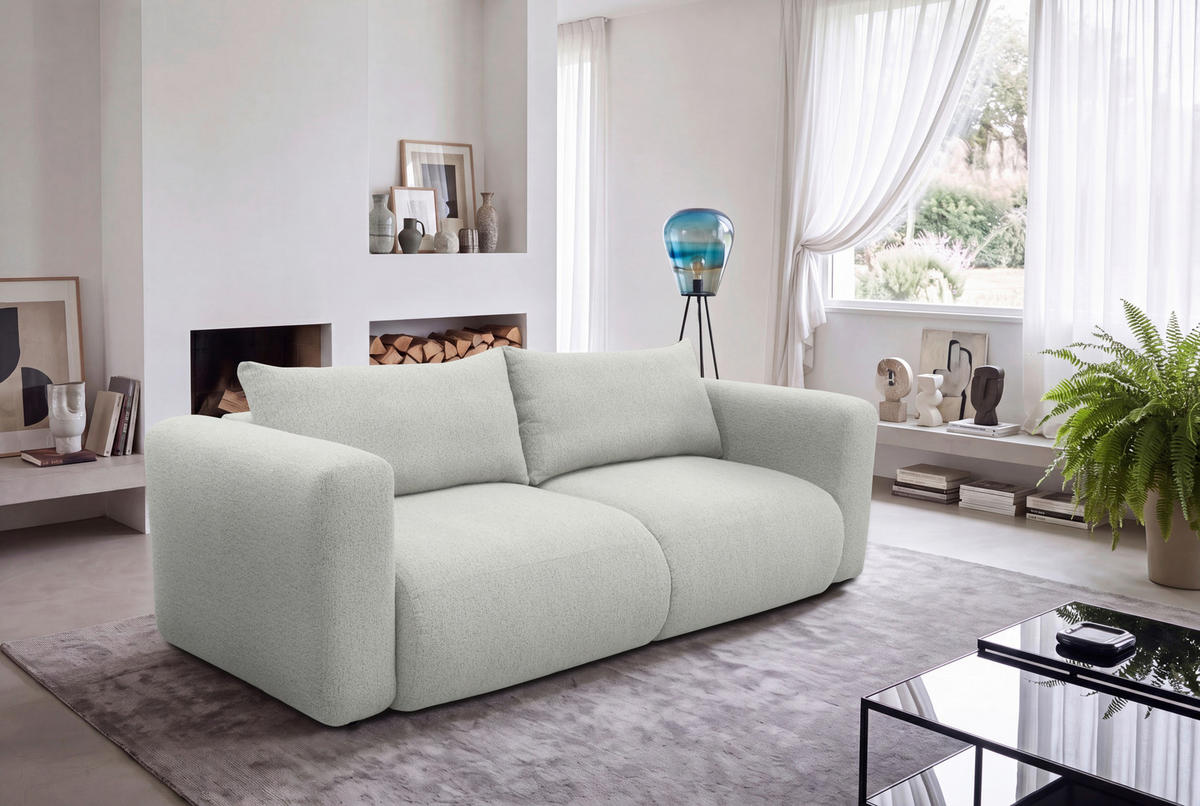 SCHLAFSOFA Flachgewebe Naturfarben  inkl.  - Schwarz/Naturfarben, MODERN, Kunststoff/Textil (248/94/109cm) - Carryhome