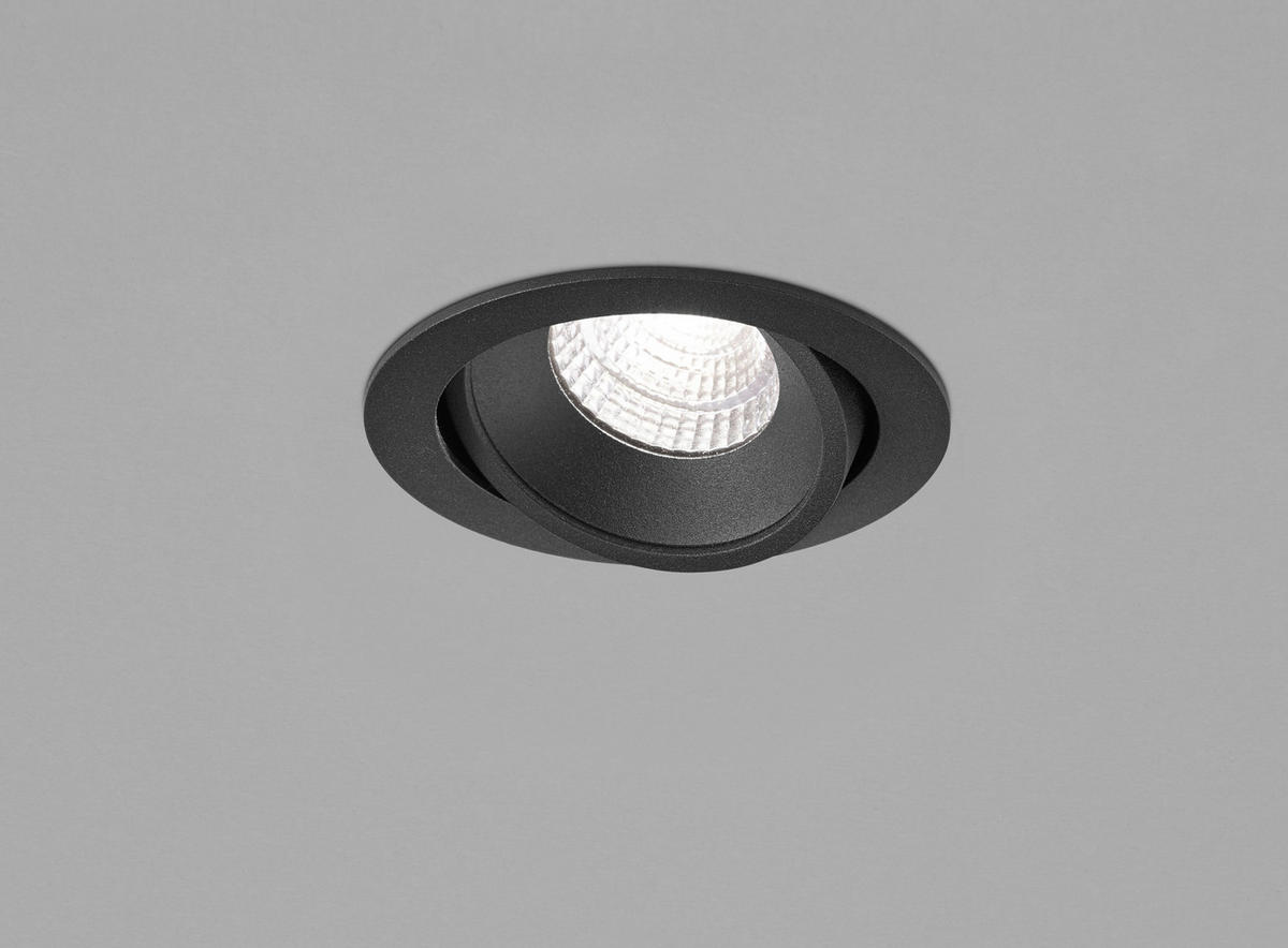 LED-EINBAUSPOT Sid 9 / 8,2/2 / 3,7 cm  - Schwarz, Design, Metall (9 / 8,2/2 / 3,7cm) - Helestra