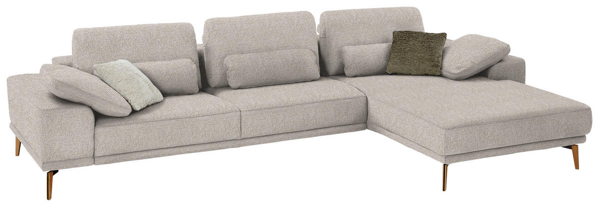 ECKSOFA in Flachgewebe Beige  334/193 cm  - Wildeiche/Beige, Design, Holz/Textil (334/193cm) - Niels Andersson
