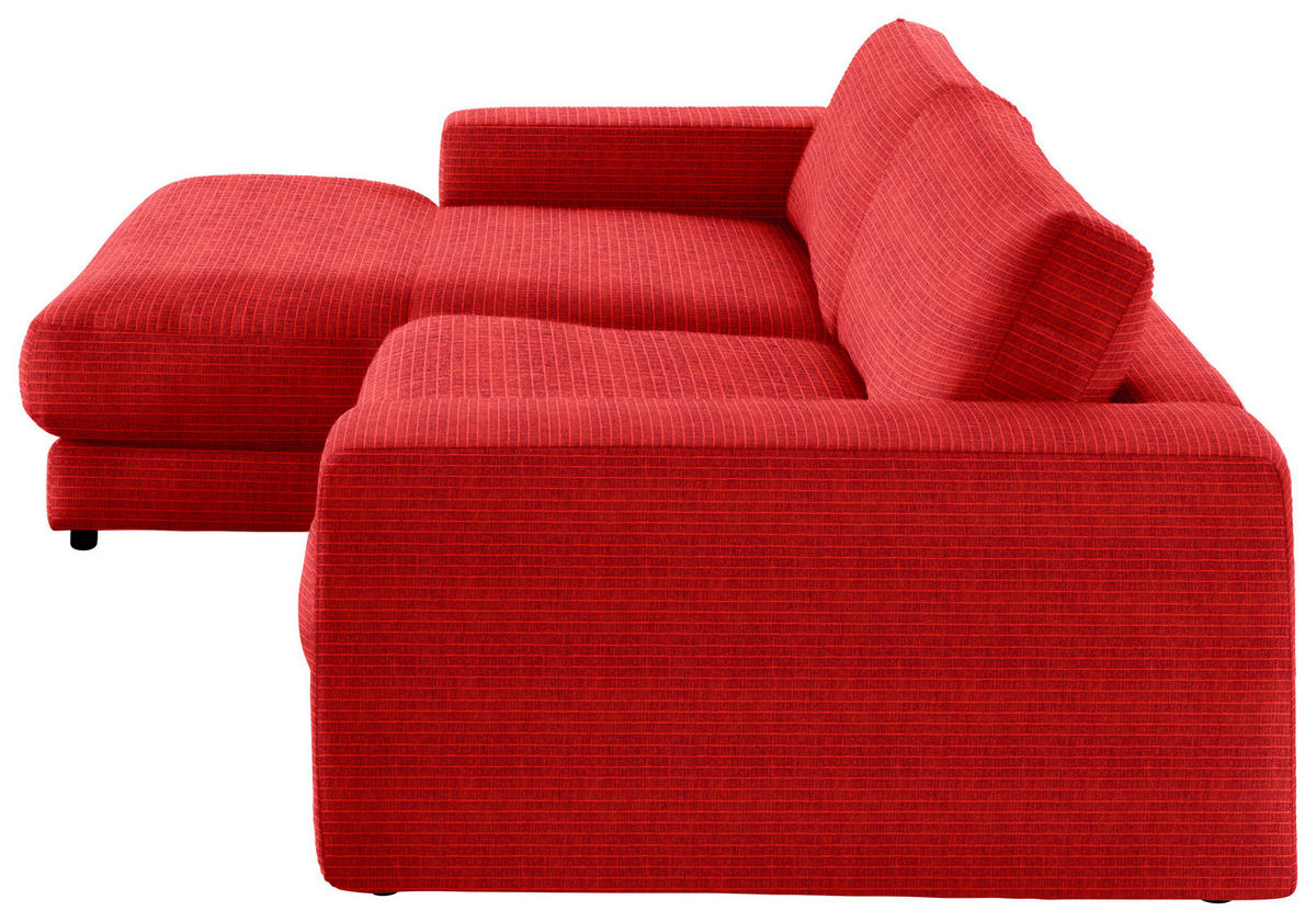 ECKSOFA in Chenille Orange  - Schwarz/Orange, Design, Kunststoff/Textil (190/270cm) - Lomoco