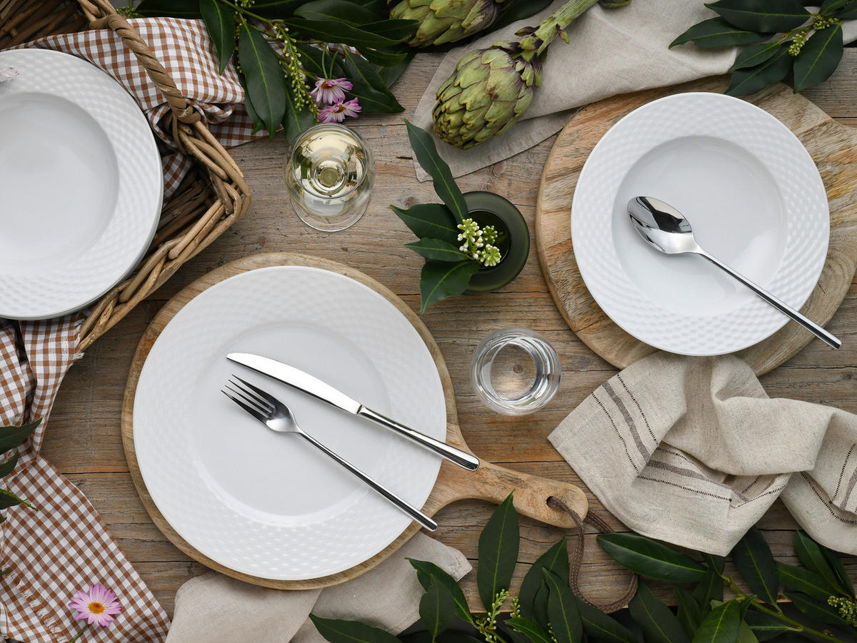 TAFELSERVICE Polo 12-teilig  - Weiß, Basics, Keramik - Creatable