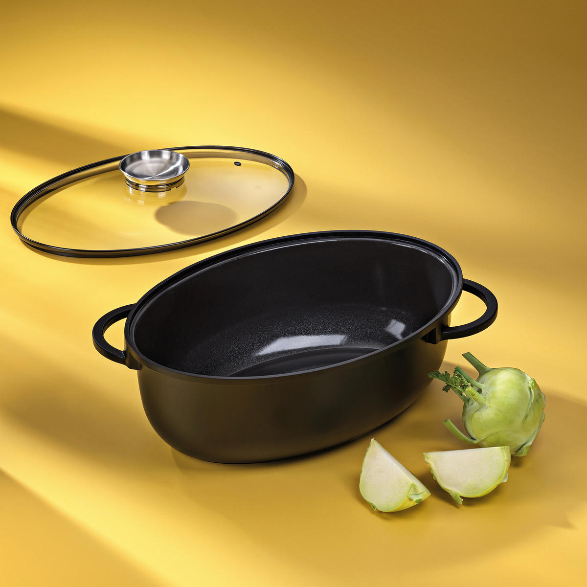 BRÄTER Atura 45/28/13 cm - Schwarz, KONVENTIONELL, Glas/Metall (45/28/13cm) - Kela