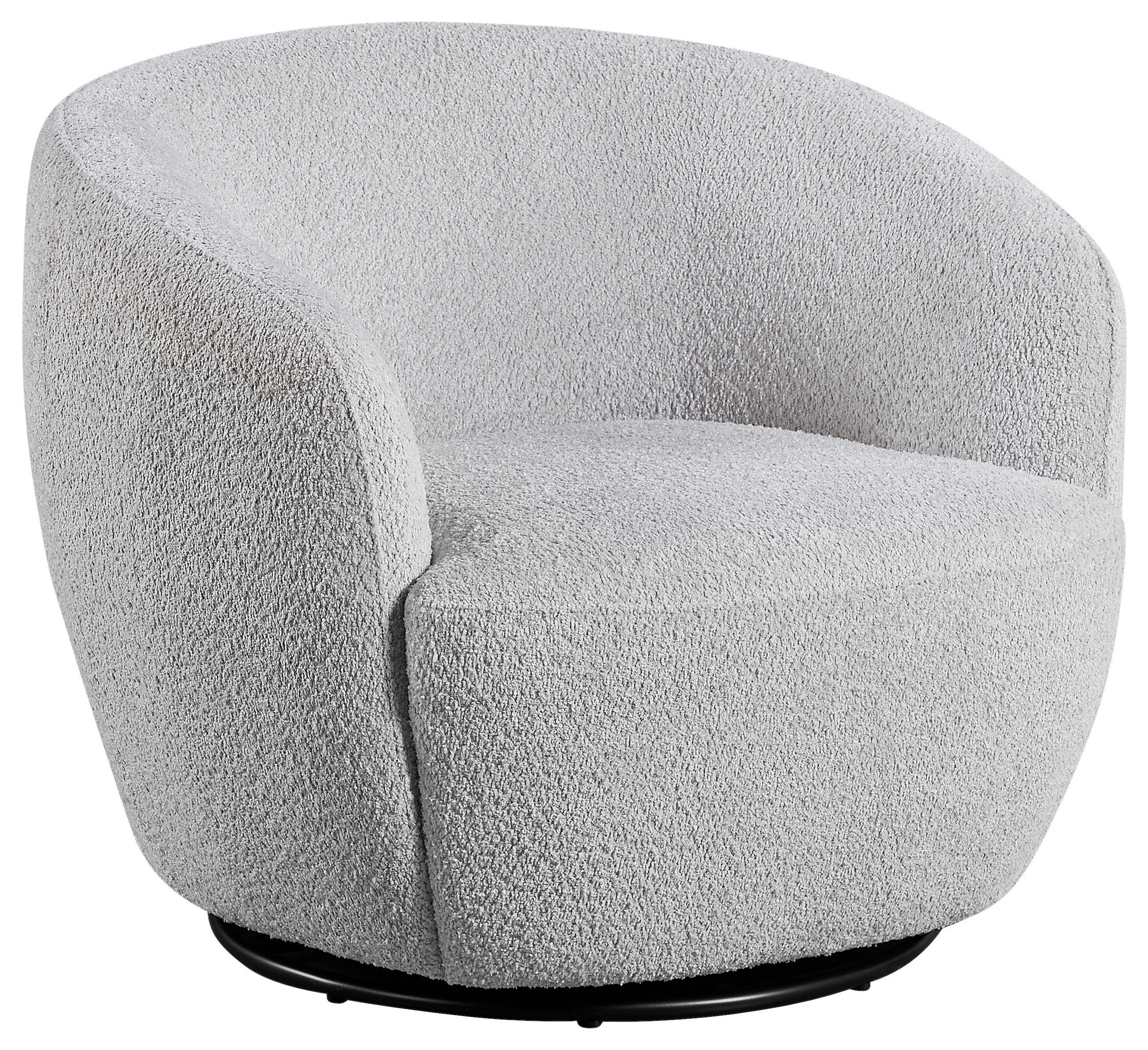 SESSEL Bouclé Grau    - Schwarz/Grau, Design, Textil/Metall (84/73/84cm) - Carryhome