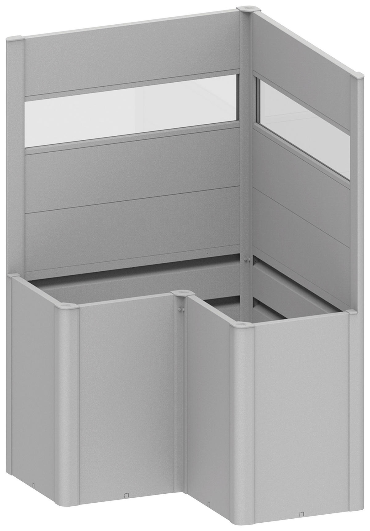 SICHTSCHUTZ ohne Pflanzbeet - Silberfarben, Basics, Kunststoff/Metall (102/91/102cm) - Biohort