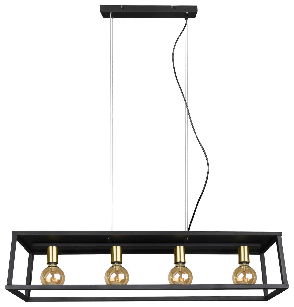 HÄNGELEUCHTE 100/20/150 cm  - Schwarz, Design, Metall (100/20/150cm)