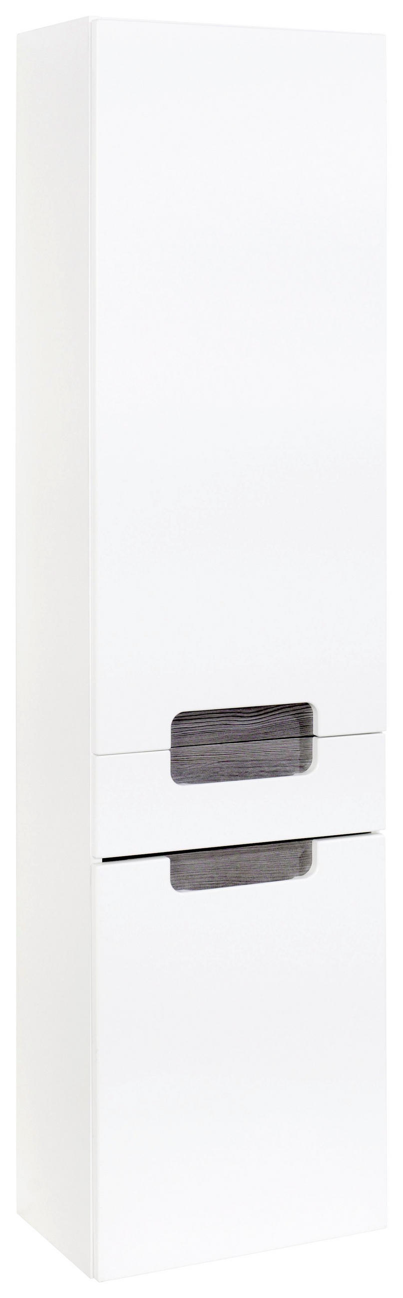 VYSOKÁ SKRINKA, biela, 40/154/27 cm - farba strieborného duba/biela, Modern, kompozitné drevo (40/154/27cm) - Held