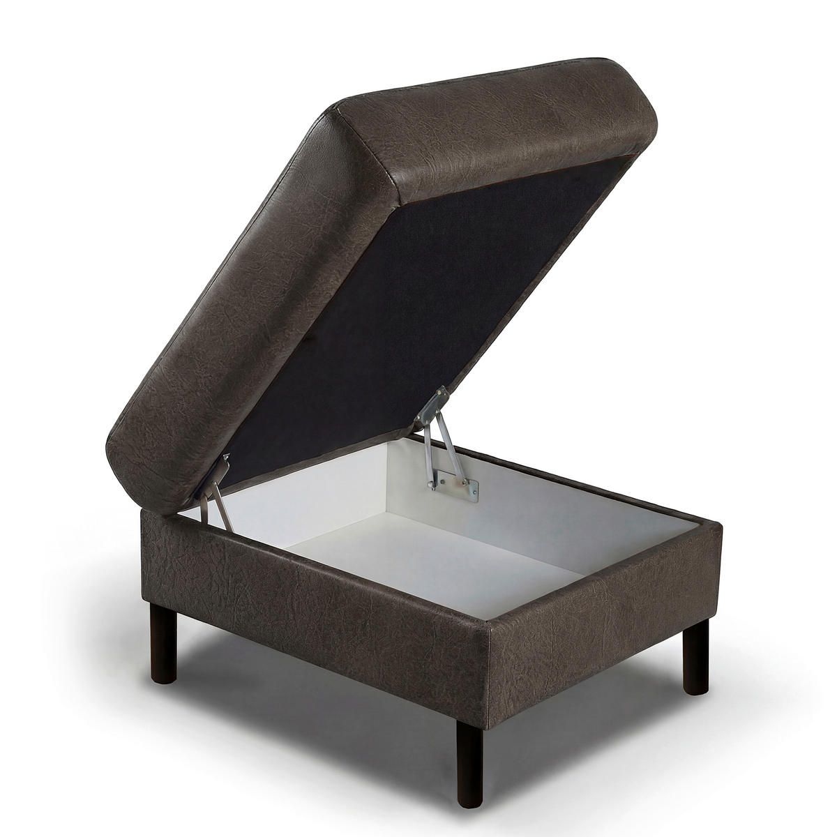 TABURE koža  fango        - fango/crna, Design, koža/metal (70/48/60cm) - Livetastic
