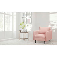 SESSEL in Samt Rosa  - Schwarz/Rosa, Design, Holz/Textil (74/86/100cm) - P & B