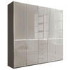 KLEIDERSCHRANK 250/236/58 cm 5-türig Grau, Dunkelgrau  - Chromfarben/Dunkelgrau, KONVENTIONELL, Glas/Holzwerkstoff (250/236/58cm) - Novel