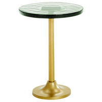 BEISTELLTISCH 37,5/38/49 cm Grün, Messingfarben rund  - Messingfarben/Grün, Design, Glas/Metall (37,5/38/49cm) - Ambia Home