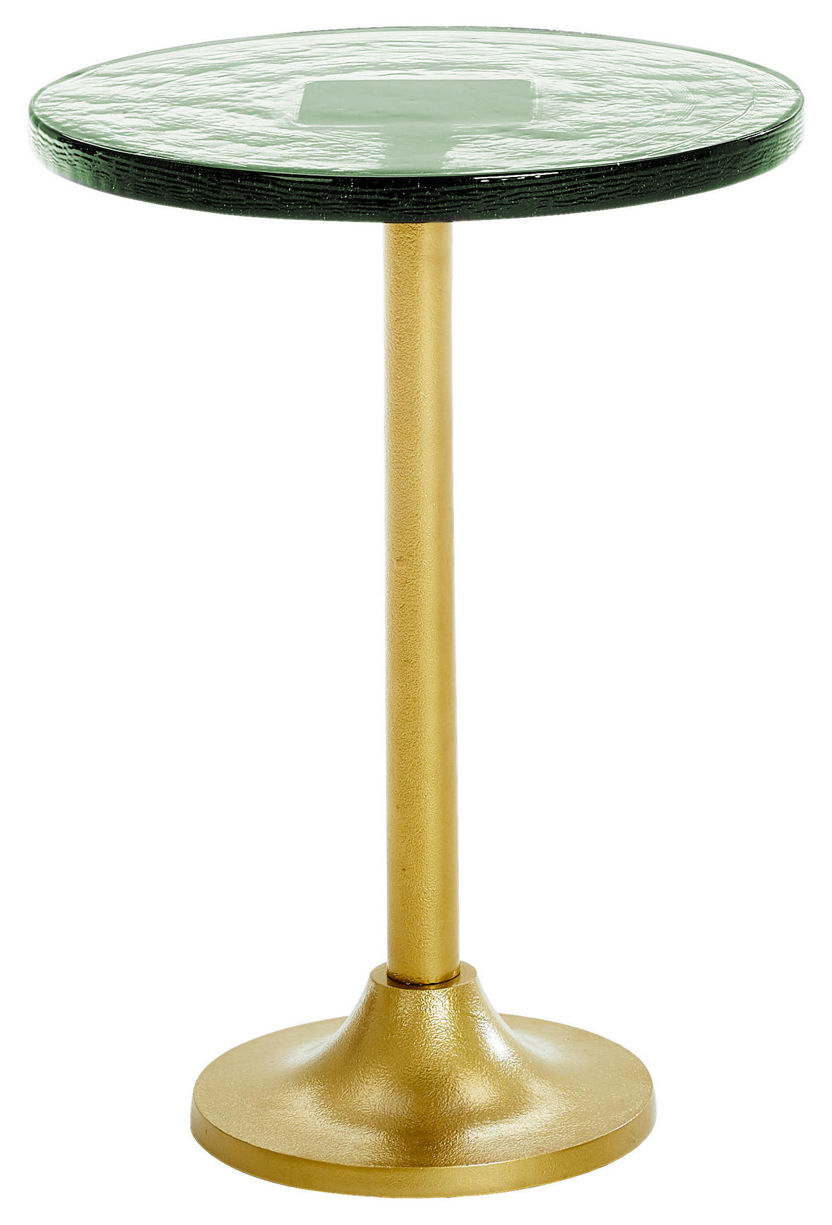 BEISTELLTISCH 37,5/38/49 cm Grün, Messingfarben rund  - Messingfarben/Grün, Design, Glas/Metall (37,5/38/49cm) - Ambia Home