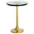 BEISTELLTISCH 37,5/38/49 cm Grün, Messingfarben rund  - Messingfarben/Grün, Design, Glas/Metall (37,5/38/49cm) - Ambia Home