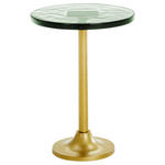 BEISTELLTISCH 37,5/38/49 cm Grün, Messingfarben rund  - Messingfarben/Grün, Design, Glas/Metall (37,5/38/49cm) - Ambia Home