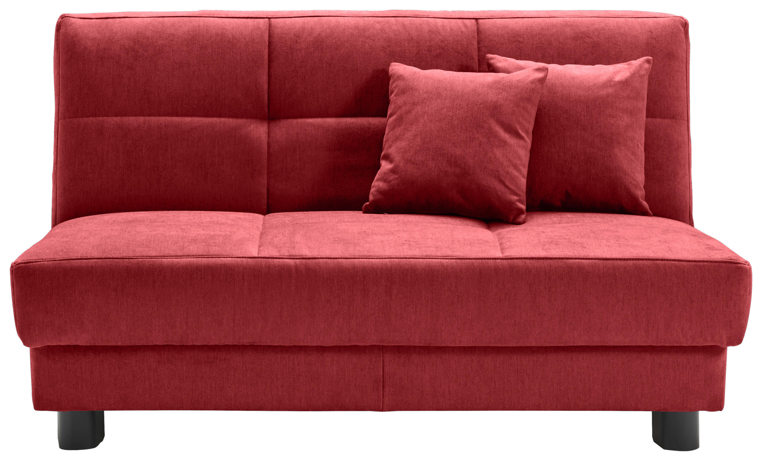 SCHLAFSOFA Mikrovelours Rotbraun  - Rotbraun/Schwarz, KONVENTIONELL, Textil/Metall (145/85/100cm) - Carryhome