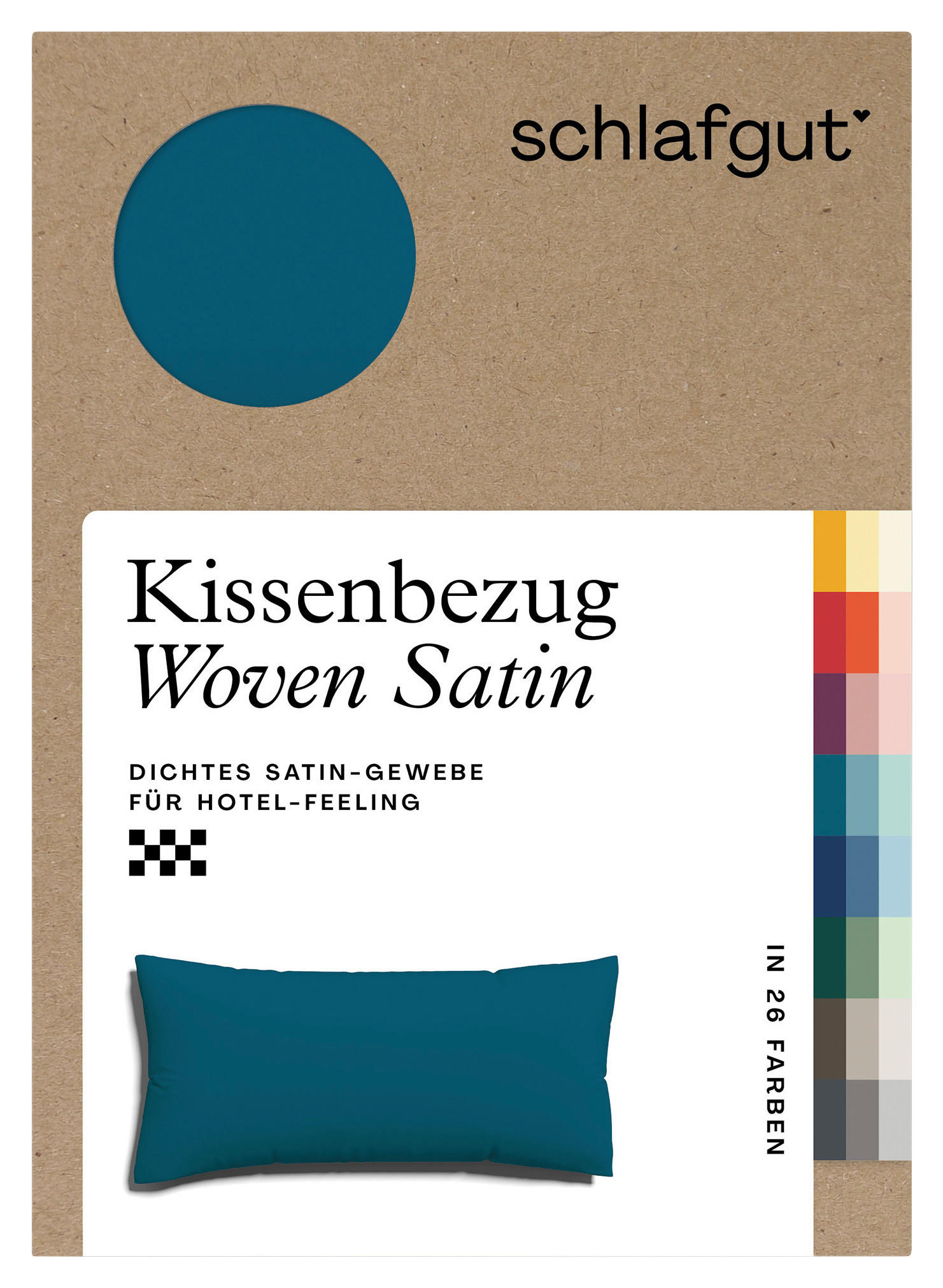 KOPFKISSENBEZUG WOVEN SATIN 40/80 cm  - Petrol, Basics, Textil (40/80cm) - Schlafgut