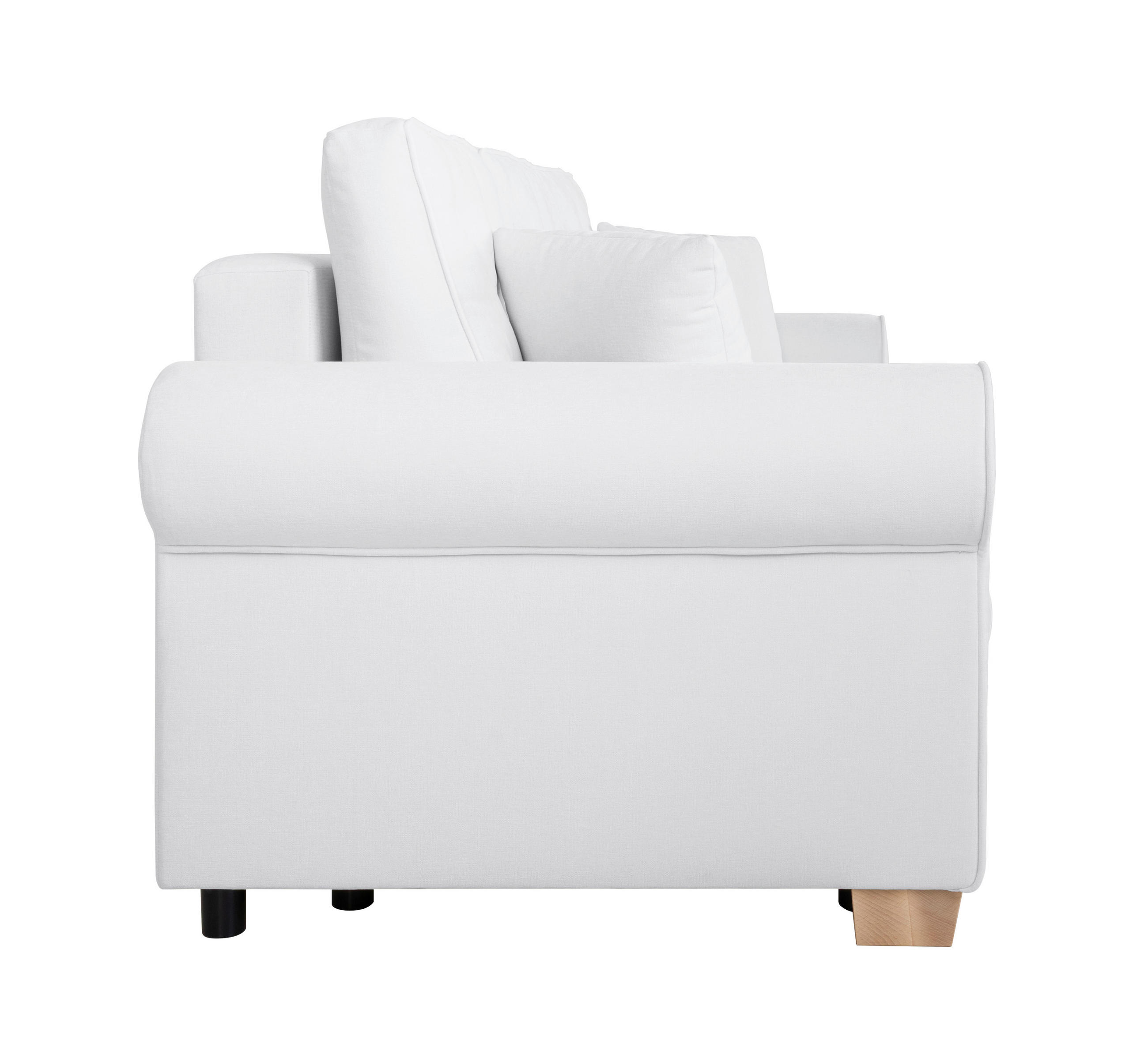 SCHLAFSOFA in Chenille Creme - Buchefarben/Creme, Design, Holz/Textil (240/94/98cm) - MID.YOU