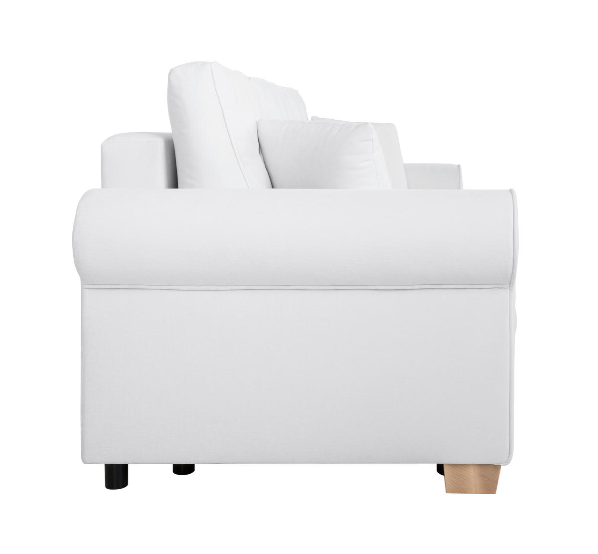 SCHLAFSOFA in Chenille Creme  - Buchefarben/Creme, Design, Holz/Textil (240/94/98cm) - MID.YOU
