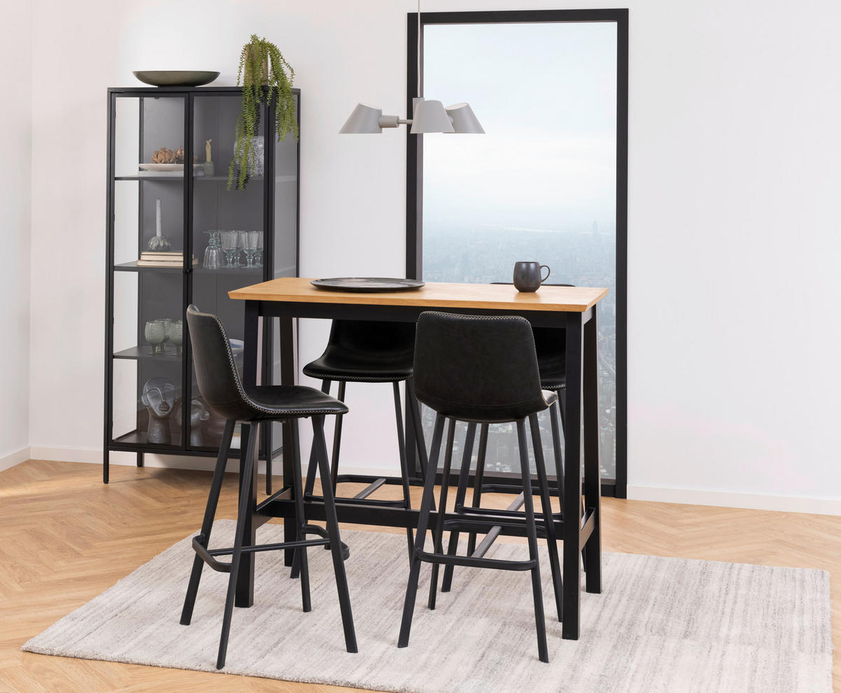 VITRINA, črna - črna/prosojno, Design, kovina/steklo (80/180/40cm) - MID.YOU
