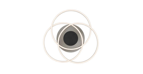 LED-DECKENLEUCHTE 50/8,5 cm - Schwarz/Nickelfarben, Design, Kunststoff/Metall (50/8,5cm) - Novel