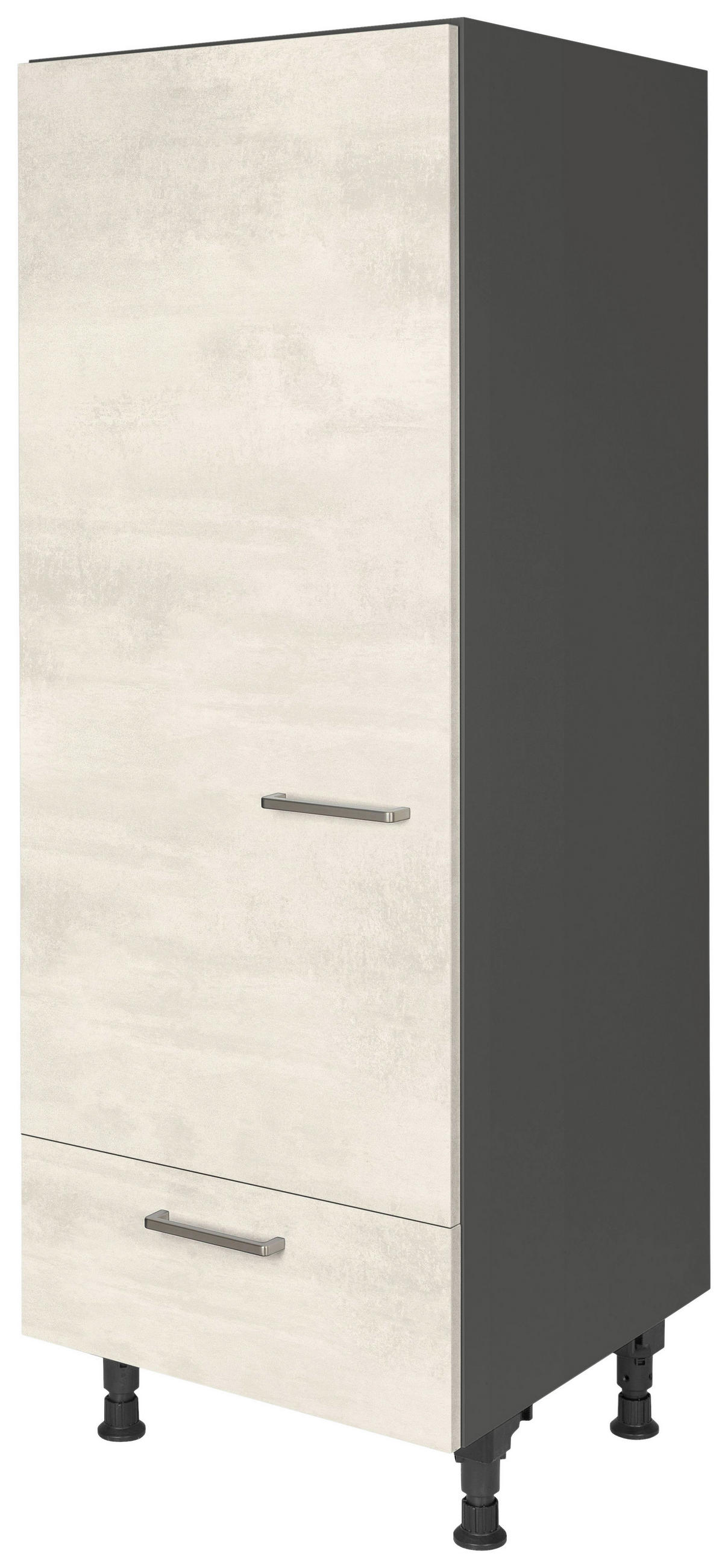 GERÄTEUMBAUSCHRANK 60/168/58 cm  in Weiß  - Schieferfarben/Edelstahlfarben, MODERN, Holzwerkstoff/Metall (60/168/58cm) - Nobilia