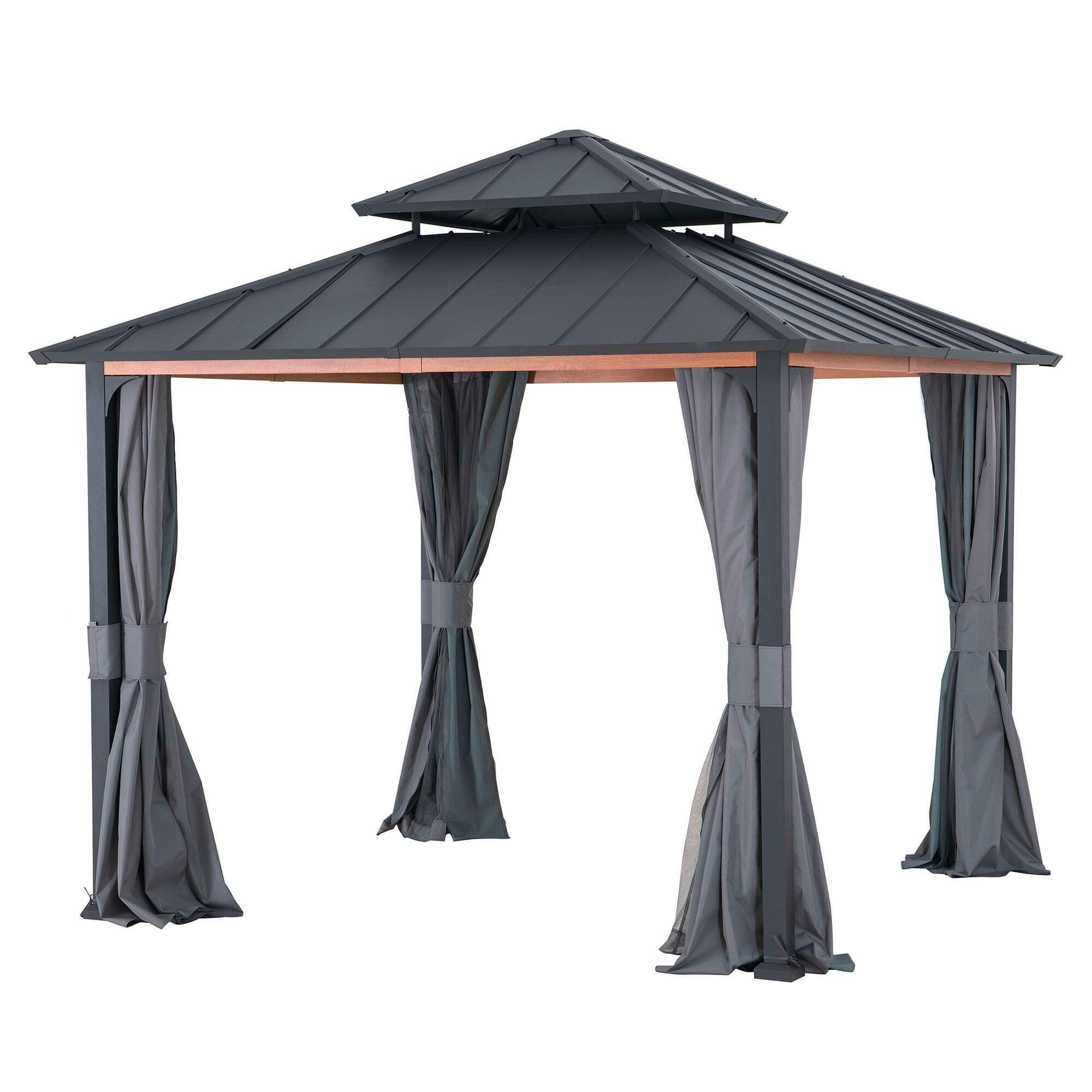 PAVILLON-SEITENTEIL   - Grau, Basics, Kunststoff (265/221cm) - Modante