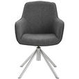 ARMLEHNSTUHL  , Stoffauswahl, Typenauswahl, Sitzfläche 360° drehbar  , Flachgewebe  ,  - Edelstahlfarben/Anthrazit, Design, Textil/Metall (60/88/64cm) - Novel