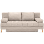SCHLAFSOFA in Flachgewebe Sandfarben  - Sandfarben/Naturfarben, KONVENTIONELL, Holz/Textil (195/90/90cm) - Cantus